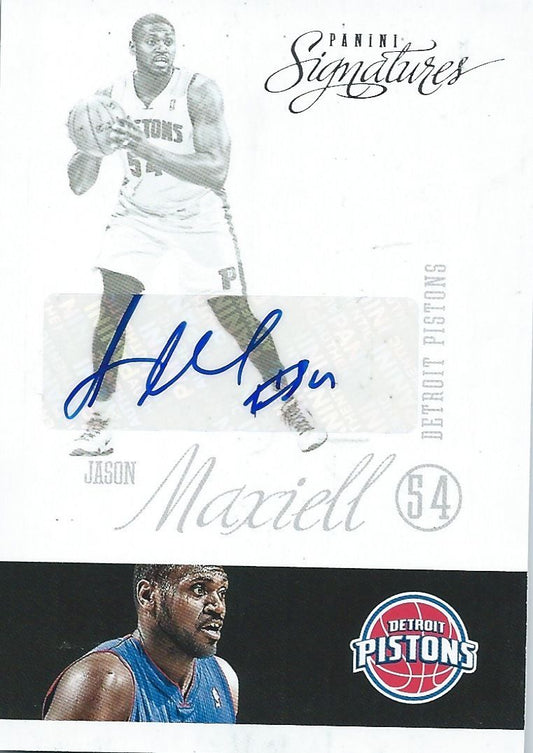  2012-13 Panini Signatures JASON MAXWELL Auto NBA Autographs Pistons Image 1