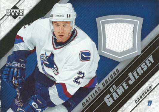 2005-06 Upper Deck Game Jersey MATTIAS OHLUND NHL Hockey 00685