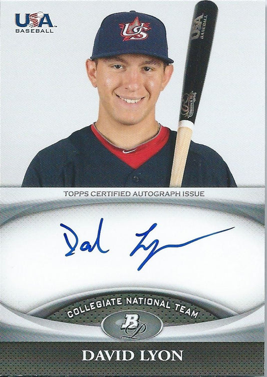  2011 Bowman Platinum USA National DAVID LYON Auto Autographs 01271 Image 1