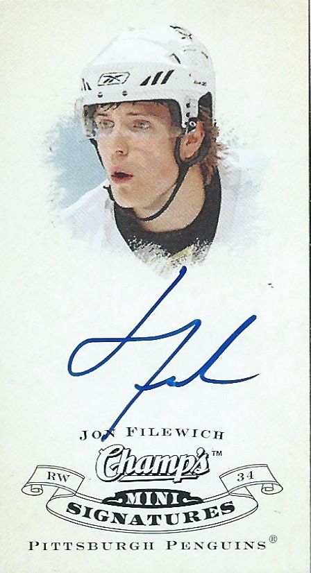  2008-09 Upper Deck Champ's Mini JON FILEWICH Signatures Autograph 00191 Image 1