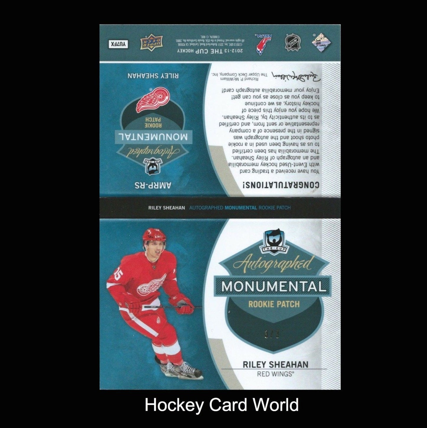 2012-13 The Cup Monumental RILEY SHEAHAN 3/3 Rookie Patch Auto Booklet