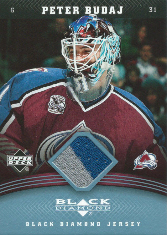 2006-07 Upper Deck Black Diamond PETER BUDAJ UD Jersey 2 color NHL 01874