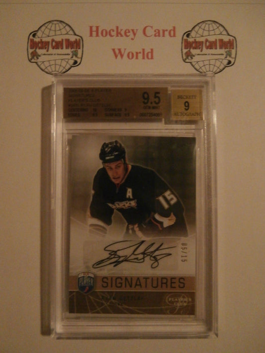 2008-09 Be A Player RYAN GETZLAF BGS 9.5 Auto 5/15 Players Club Signatures