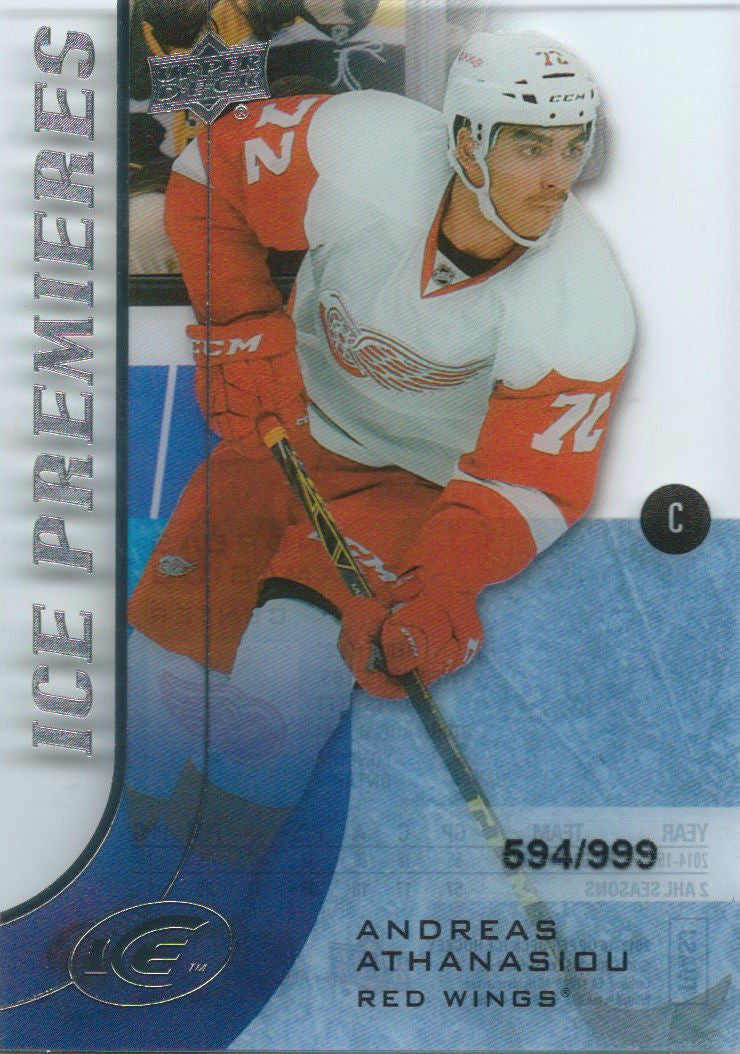 2015-16 Upper Deck Ice Premiers Rookie ANDREAS ATHANASIOU  /999 RC 02139