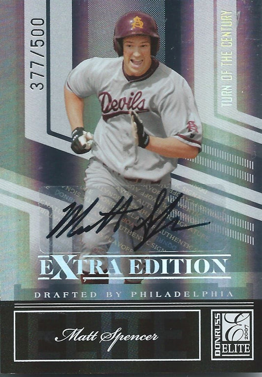  2007 Donruss Elite MATT SPENCER 377/500 Auto Signature Turn Century 01325 Image 1