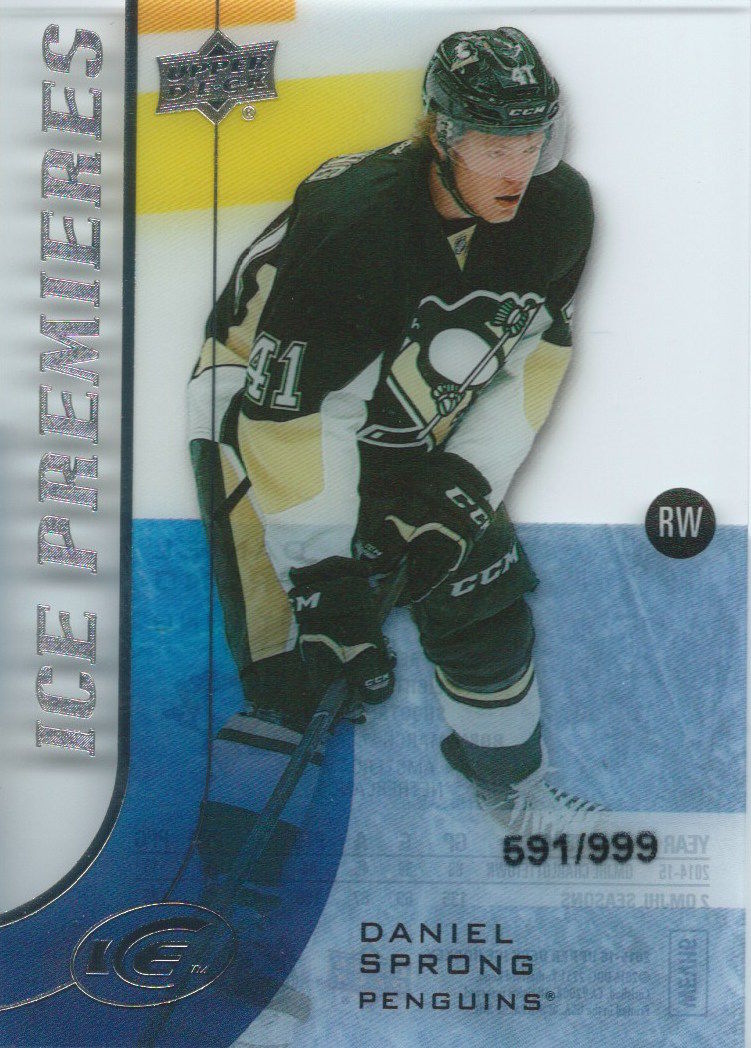  2015-16 Upper Deck Ice Premiers Rookie DANIEL SPRONG /999 RC 02145 Image 1