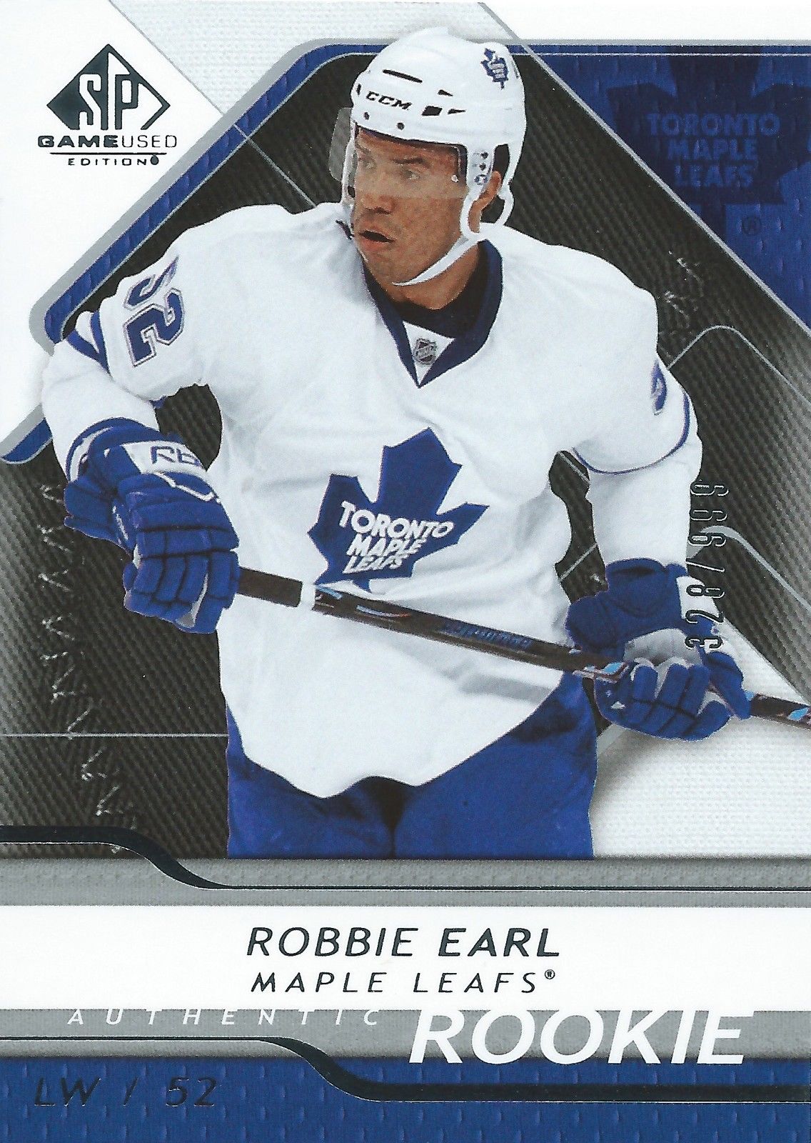  2008-09 SP Game Used ROBBIE EARL Rookie /999 Upper Deck RC NHL 01556 Image 1