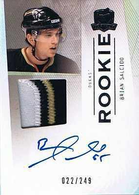2009-10 The Cup BRIAN SALCIDO Patch/Auto Rookie 22/249 RC 3CLR Ducks Image 1