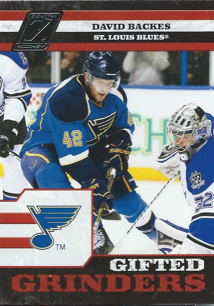  2010-11 Panini Zenith Gifted Grinders DAVID BACKES St.Louis Blues -  01992 Image 1