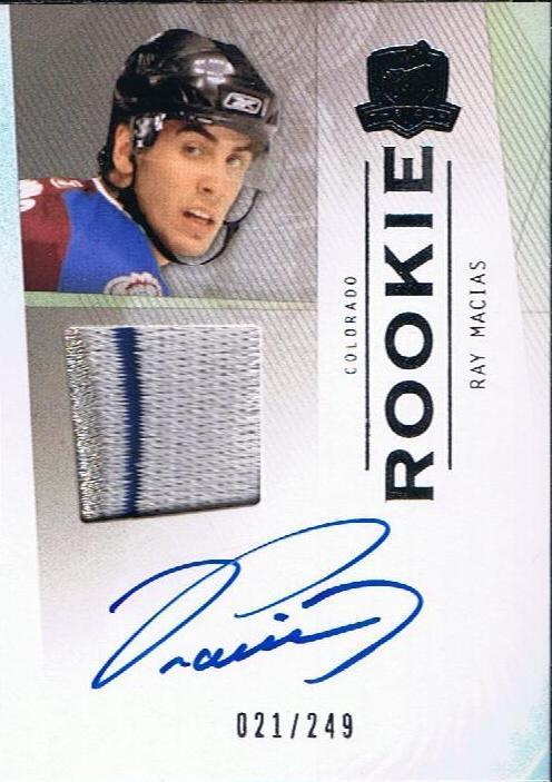  2009-10 The Cup RAY MACIAS Patch/Auto Rookie 21/249 RC 3CLR Avalanche Image 1