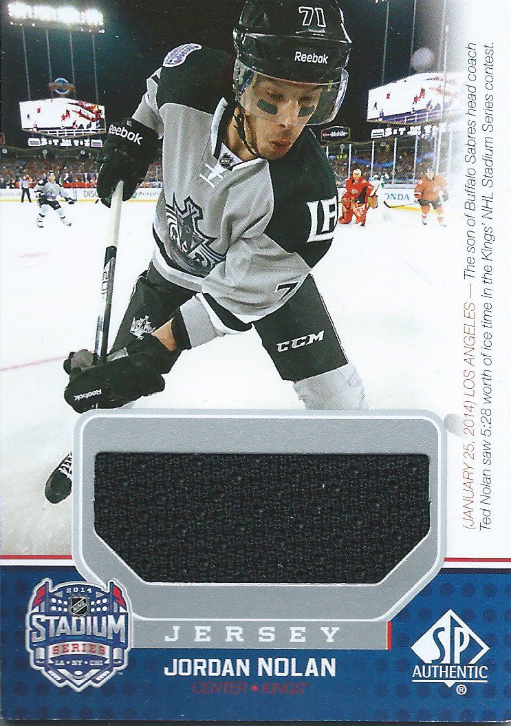  2014-15 Upper Deck SP Game Used Stadium Series JORDAN NOLAN Jersey 02002 Image 1