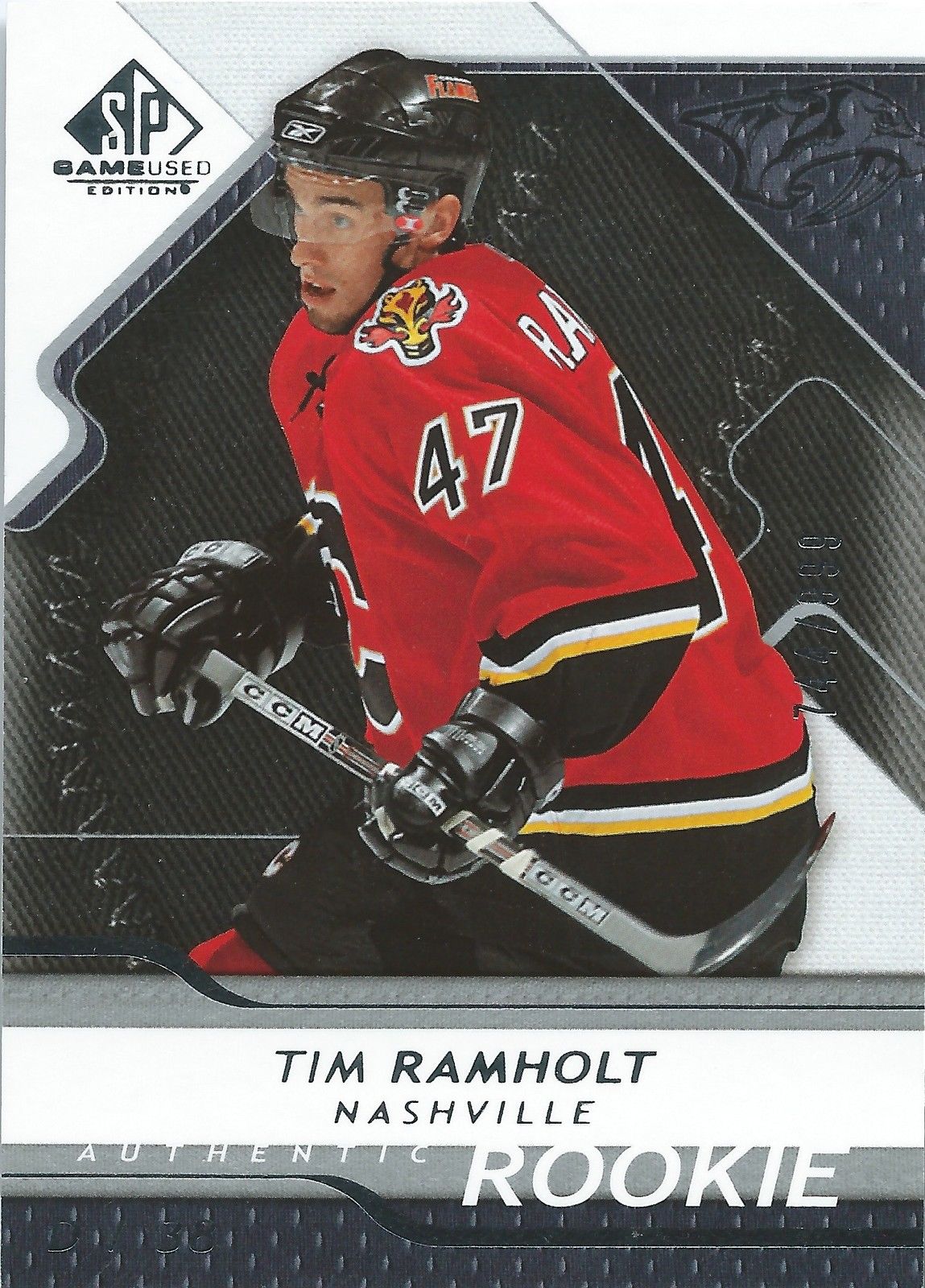  2008-09 SP Game Used TIM RAMHOLT Rookie /999 Upper Deck RC NHL 00995  Image 1
