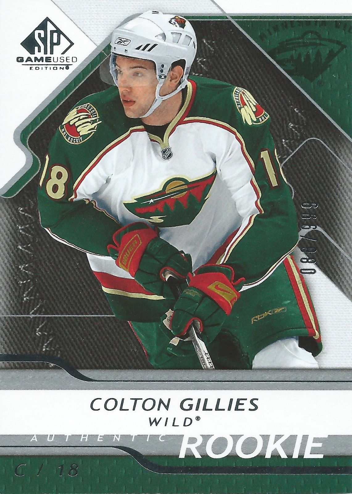  2008-09 SP Game Used COLTON GILLIES Rookie /999 Upper Deck RC NHL 00994 Image 1