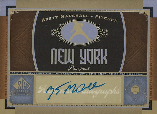  2012 SP Signature BRETT MARSHALL Auto Upper Deck Autograph New York 01237 Image 1