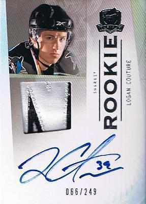 2009-10 The Cup LOGAN COUTURE Patch/Auto Rookie 66/249 RC 2CLR Sharks