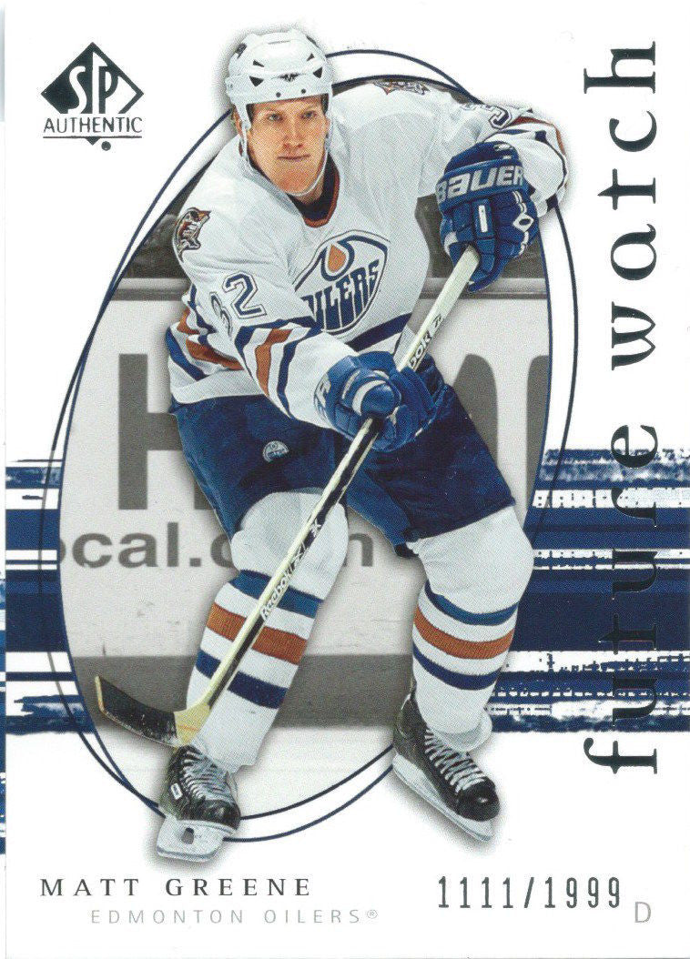 2005-06 SP Authentic #260 MATT GREENE Rookie 1111/1999 UD RC NHL 01011