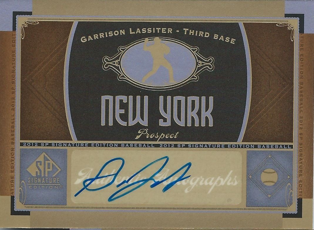  2012 SP Signature GARRISON LASSITER Auto Upper Deck Autograph NY 01240 Image 1