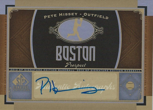  2012 SP Signature PETE HISSEY Auto Upper Deck Autograph Boston 01239 Image 1