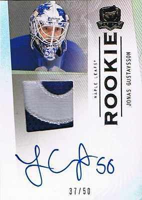 2009-10 The Cup Gold JONAS GUSTAVSSON Patch/Auto Rookie 37/50 RC 2CLR Leafs Image 1