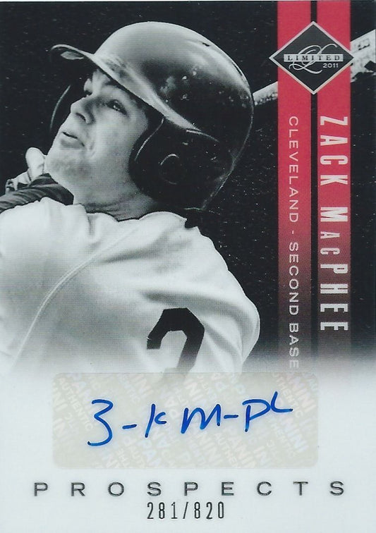  2011 Limited Prospects ZACK MACPHEE  /820 Auto Signature Autograph 01254 Image 1