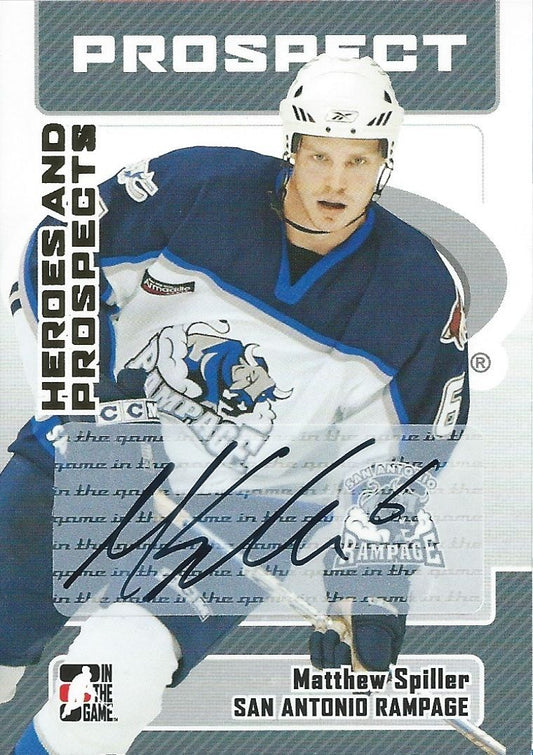  2006-07 ITG Heroes and Prospects MATTHEW SPILLER Autographs In Game 00503 Image 1