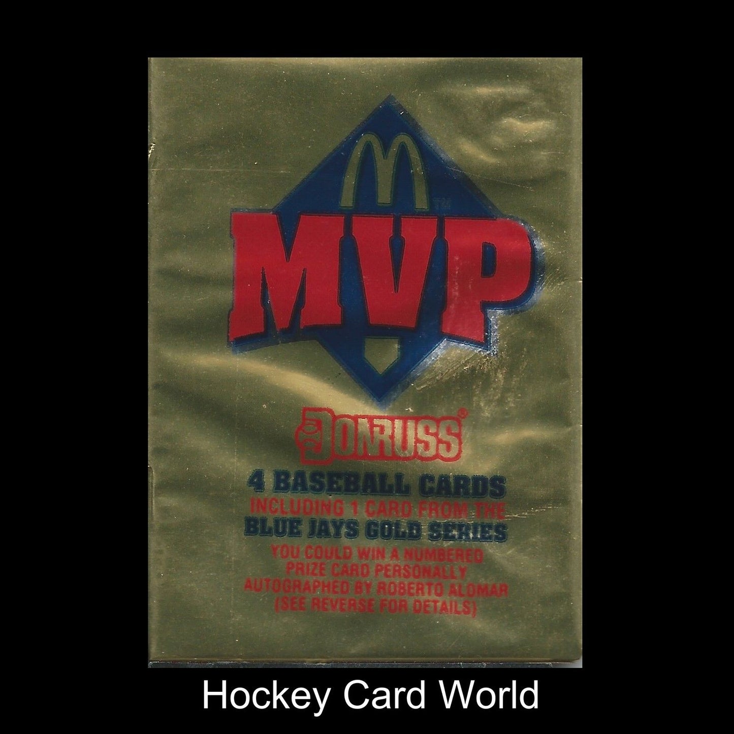  1992 Donruss MVP McDonald's Baseball Hobby PACK - 4 Cards Pack Gold Cards Image 1