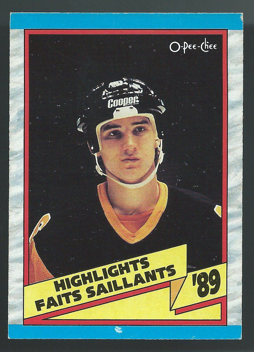 1989-90 OPC O-Pee-Chee #327 MARIO LEMIEUX Highlights Hockey NHL 02434