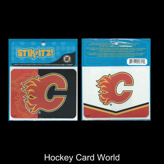  Calgary Flames Stikitz 2 Pack Decal Sticker NHL Licensed 4"x3.5" Image 1