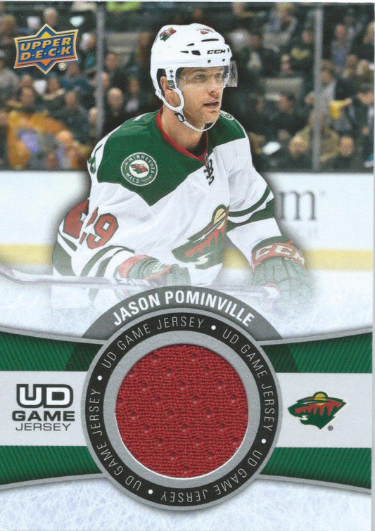  2015-16 Upper Deck Game Jersey JASON POMINVILLE Fabric Swatch UD 02514 Image 1
