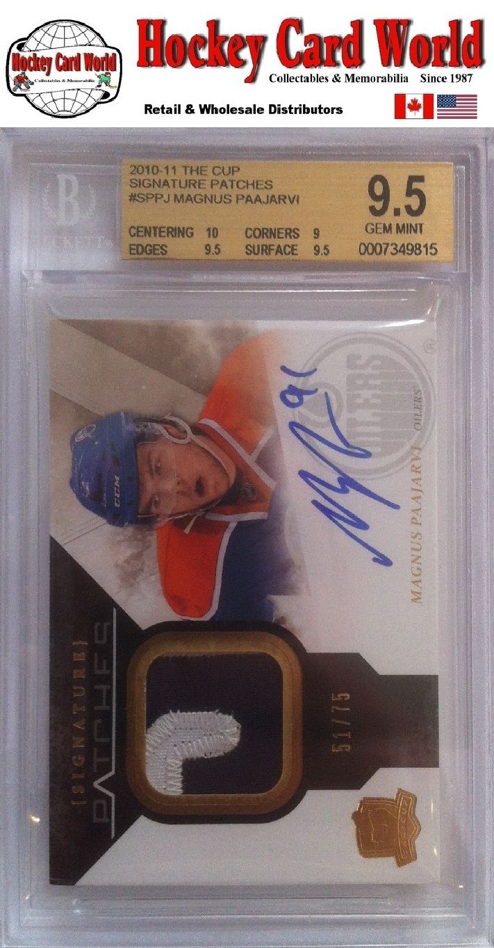  2010-11 The Cup Sig Patch MAGNUS PAAJARVI Auto BGS 9.5 - 51/75 - BGS 10 Image 1