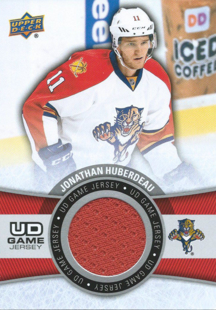 2015-16 Upper Deck Game Jersey JONATHAN HUBERDEAU Fabric Swatch UD 02533