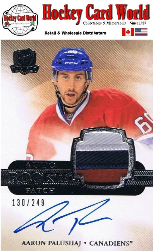 2011-12 The Cup AARON PALUSHAJ Patch/Auto Rookie 130/249 RC - 3 Colors