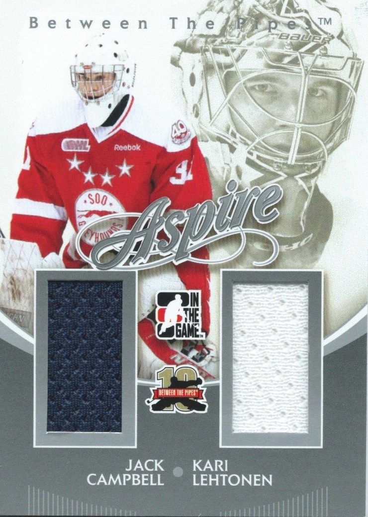  2011-12 ITG Between the Pipes Aspire CAMPBELL / LEHTONEN Dual Jersey 02274 Image 1