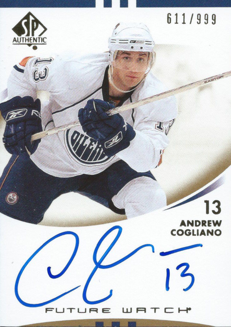  2007-08 SP Authentic ANDREW COLGIANO Auto RC 611/999 Rookie NHL UD 01399 Image 1