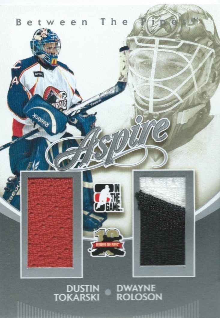  2011-12 ITG Between the Pipes Aspire TOKARSKI / ROLOSON Dual Jersey 02273 Image 1