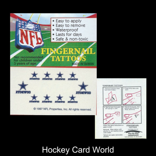 Dallas Cowboys Fingernail Tattoos Set of 10 Decal Sticker Licensed NFL