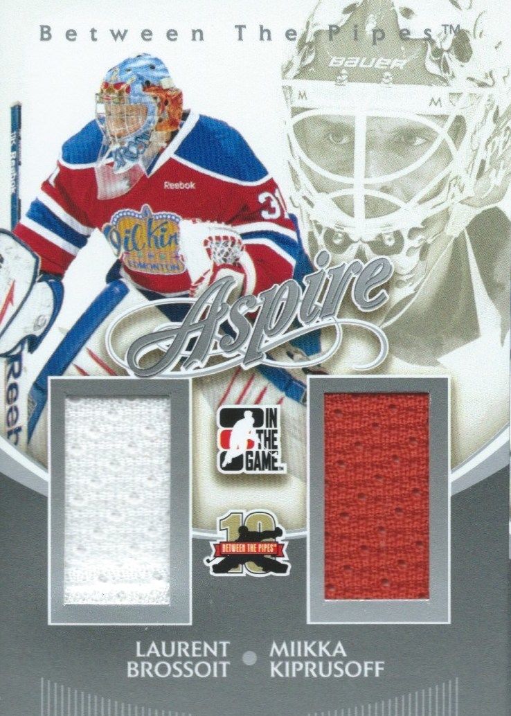  2011-12 ITG Between the Pipes Aspire BROSSOIT / KIPRUSOFF Jersey 02271 Image 1