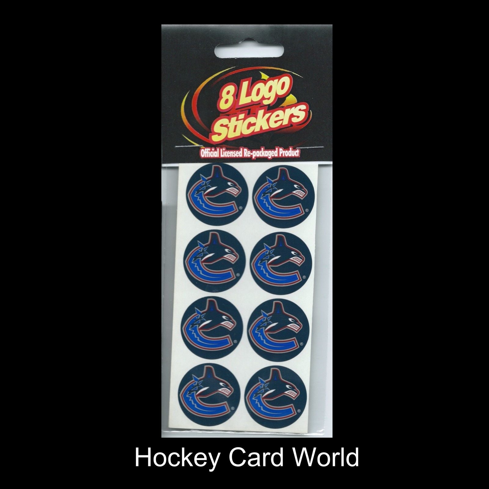  Vancouver Canucks NHL Official Licensed 8 Stickers Decal Sheet 2.5" x 5" Image 1