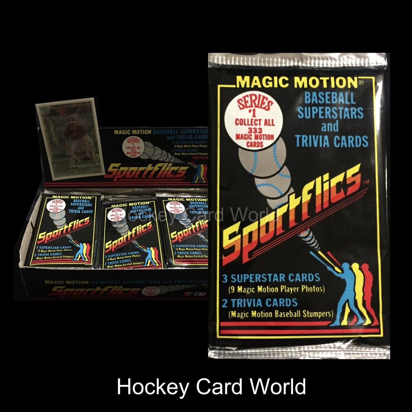 1986 Sportflics MLB Baseball Series 1 Sealed Pack - 5 Magic Motion Pack