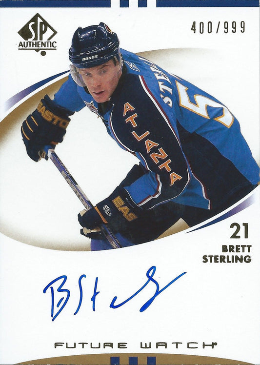 2007-08 SP Authentic BRETT STERLING Auto/RC 400/999 Future Rookie  00025