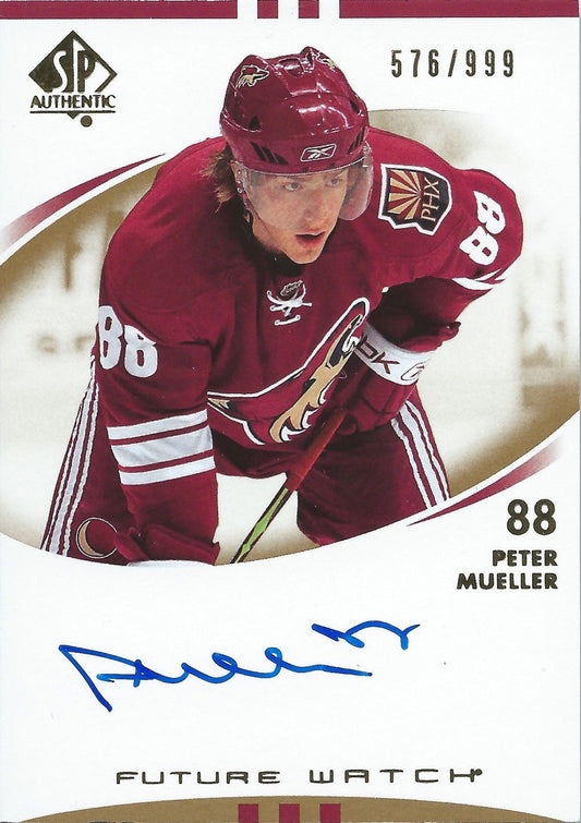 2007-08 SP Authentic PETER MUELLER Auto/RC #/999 Future Watch Rookie 00029