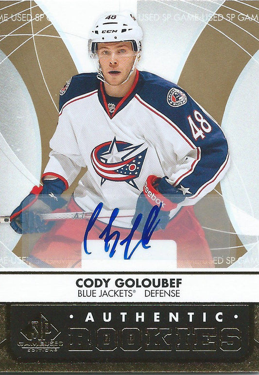  2012-13 Upper Deck SP Game Used Gold CODY GOLOUBEF Autograph Auto 02503 Image 1