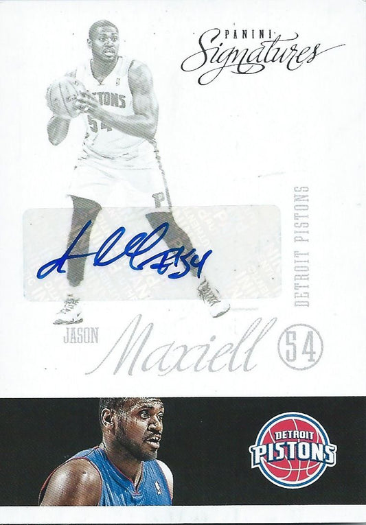  2012-13 Panini Signatures JASON MAXIELL NBA Autographs Detroit 01134 Image 1
