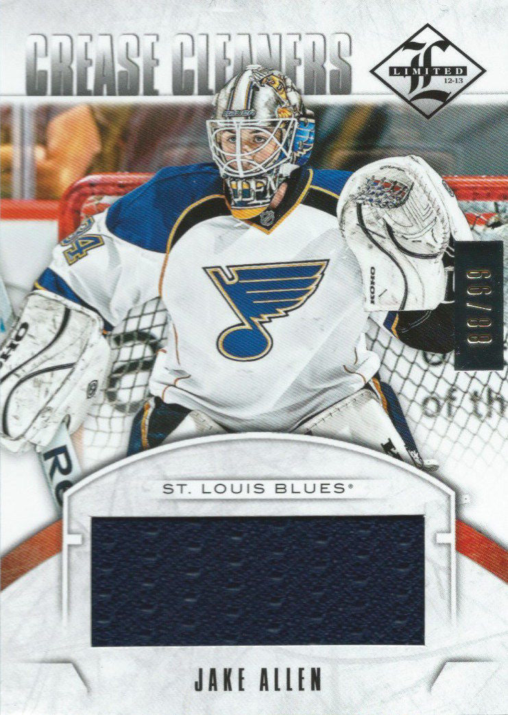2012-13 Panini Limited Crease Cleaners JAKE ALLEN 66/99 Jersey 01833