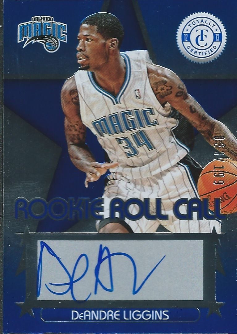2012-13 Totally Certified Rookie Roll Blue DeANDRE LIGGINS /199 Auto 01153