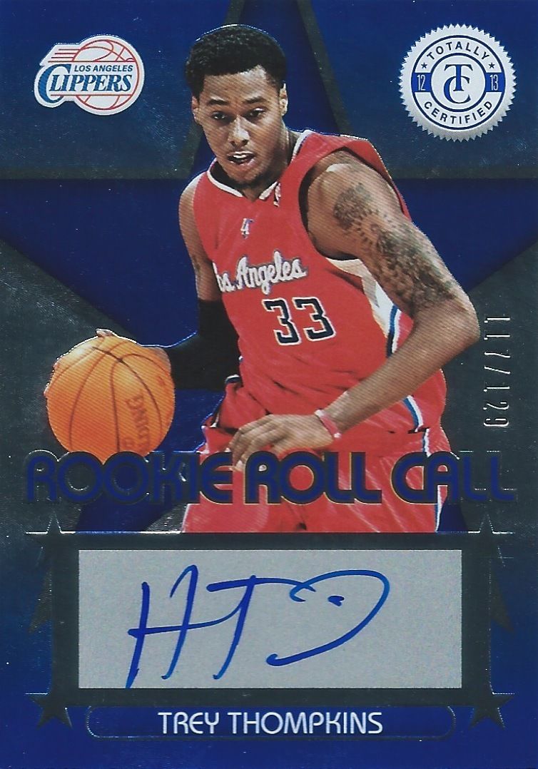  2012-13 Totally Certified Rookie Roll Blue TREY THOMPKINS /129 Auto 01592 Image 1