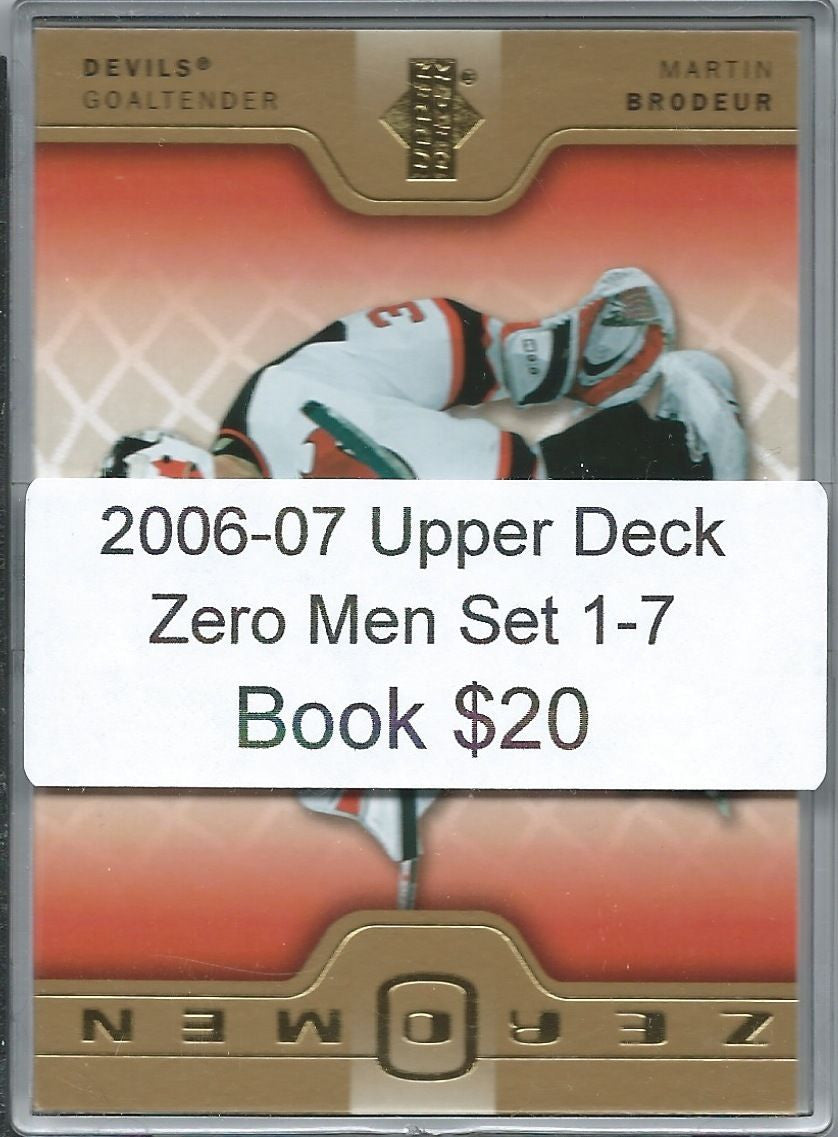 2006-07 Upper Deck Zero Men Set 1-7 - Brodeur, Kiprusoff, Hasek,+  02383