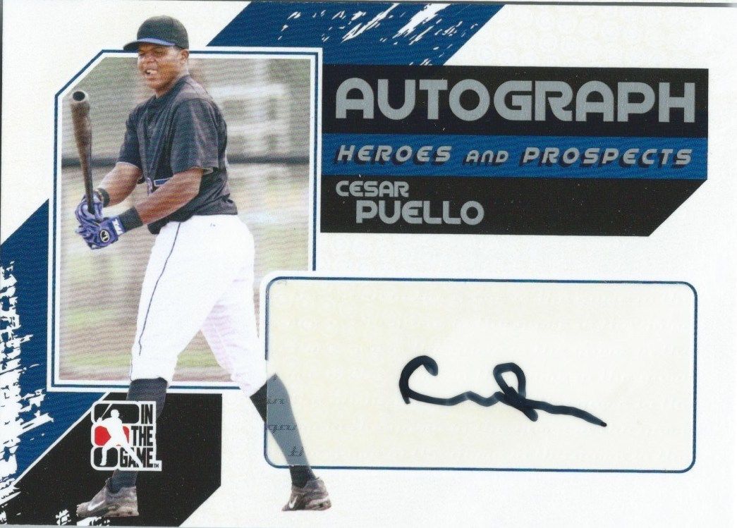  2011 ITG Heroes and Prospects Full Body CESAR PUELLO /390* Auto MLB 01247 Image 1
