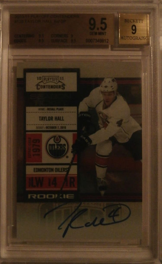 2010-11 Panini Contenders TAYLOR HALL BGS 9.5 Auto RC SP 9.5 9.5 9 9.5