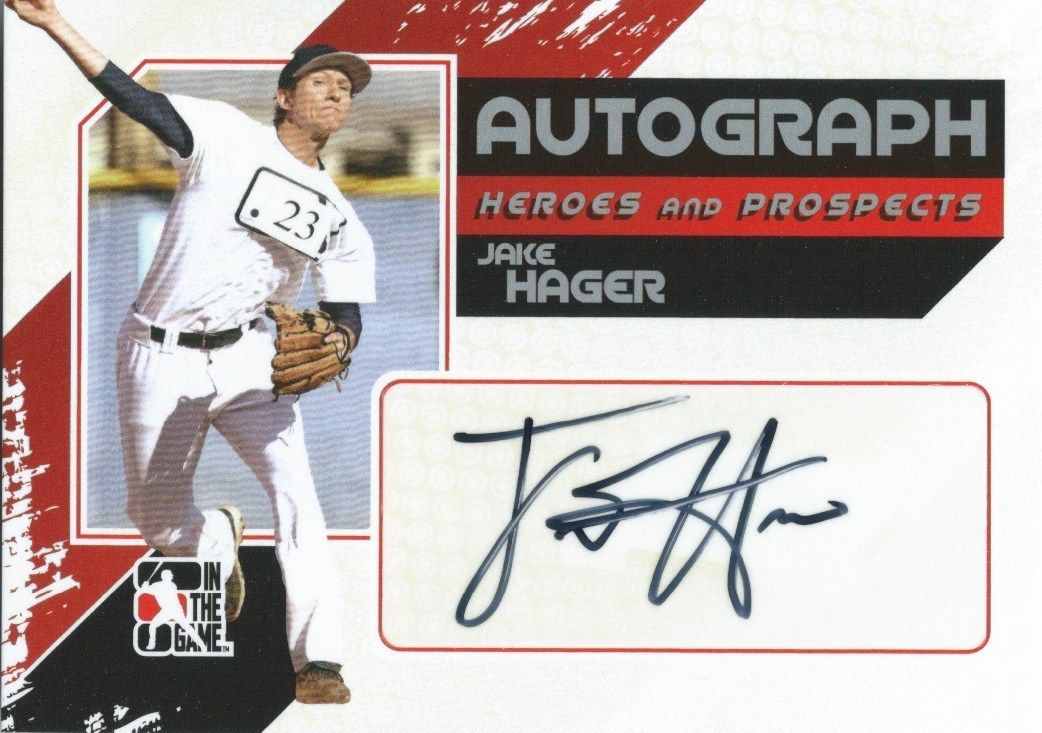  2011 ITG Heroes and Prospects Full Body JAKE HAGER /390* Auto MLB 01249 Image 1